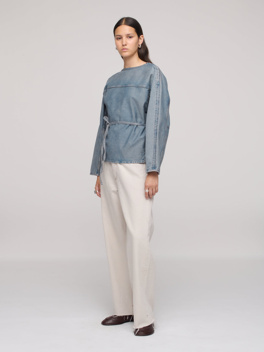 Denim Sweat Top - Worn Ink