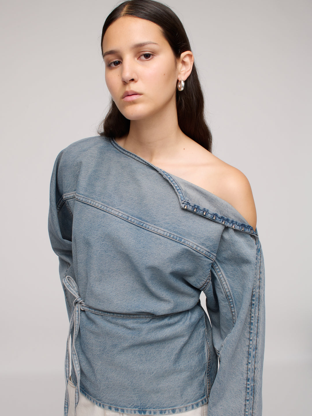 Denim Sweat Top - Worn Ink