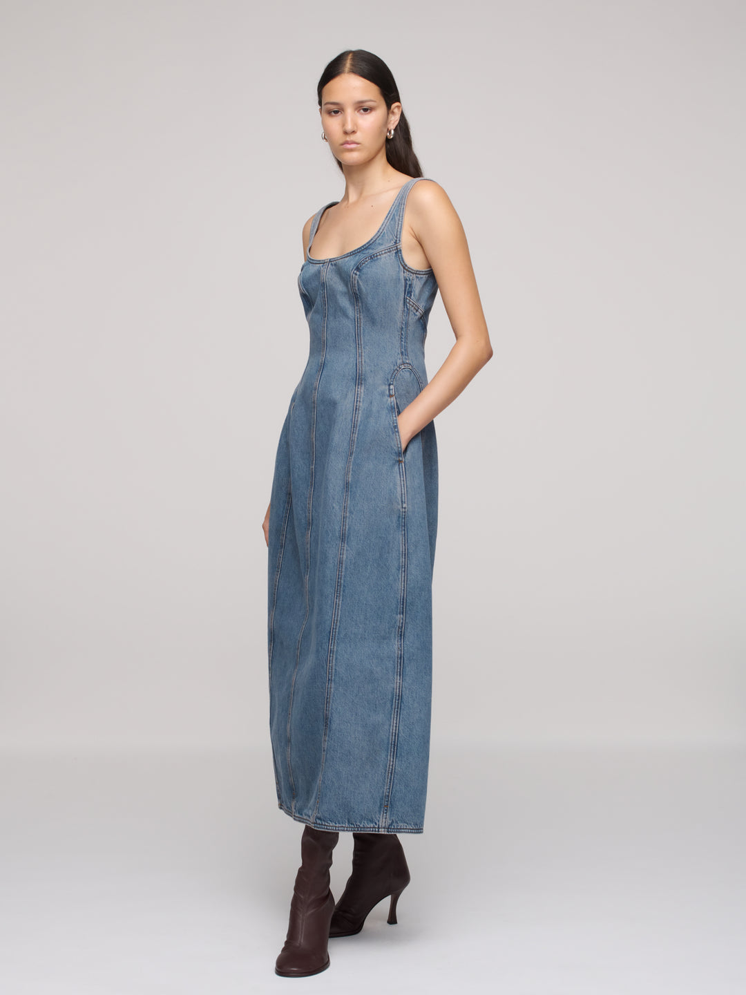Cocoon Bustier Dress - Worn Ink