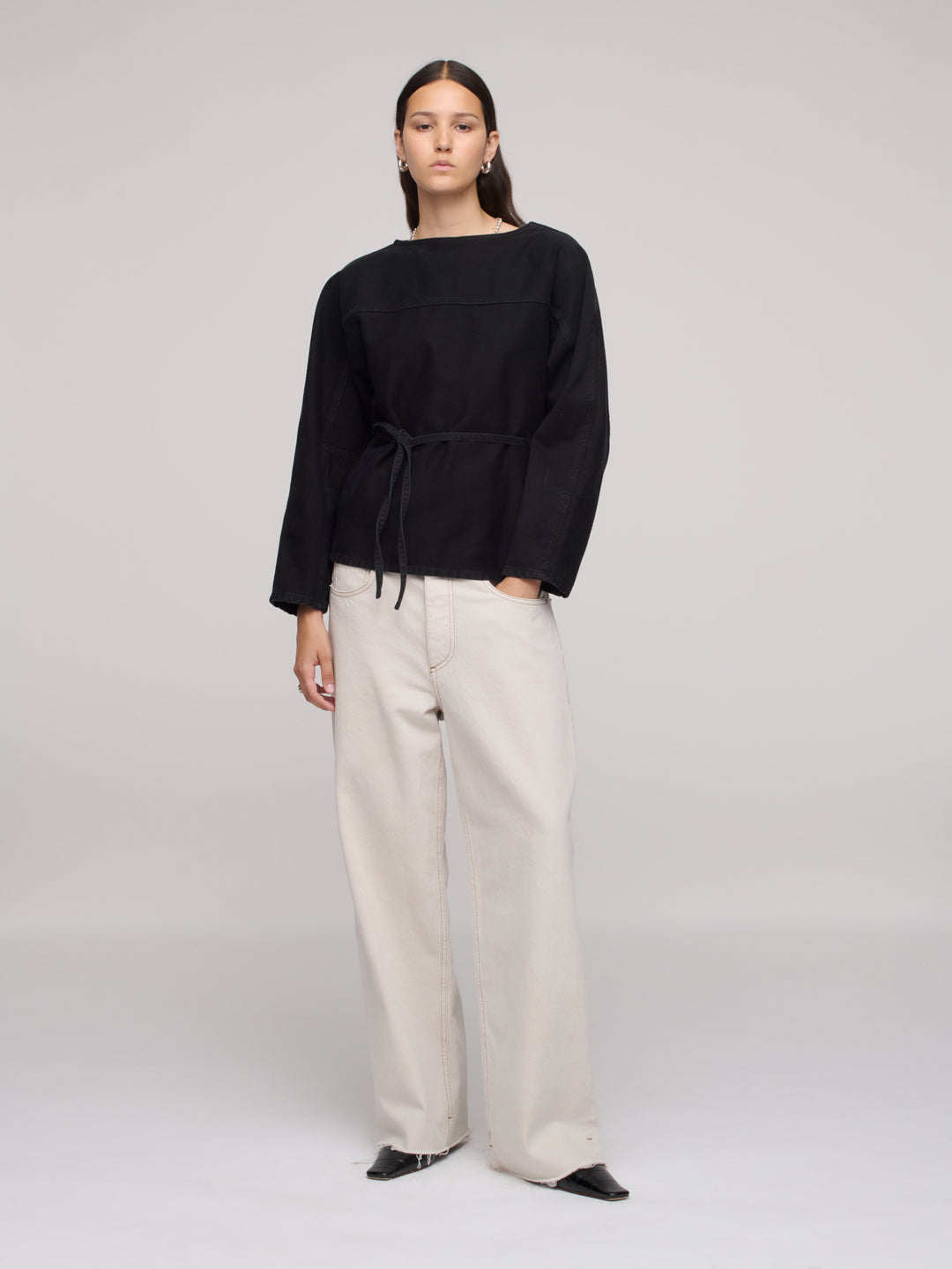 Denim Sweat Top - One Year Black