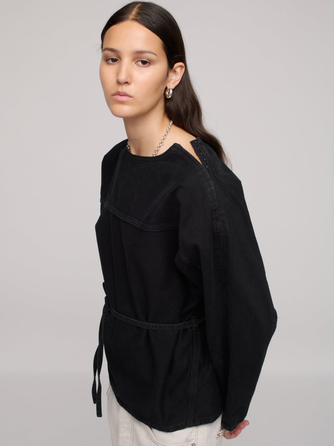 Denim Sweat Top - One Year Black
