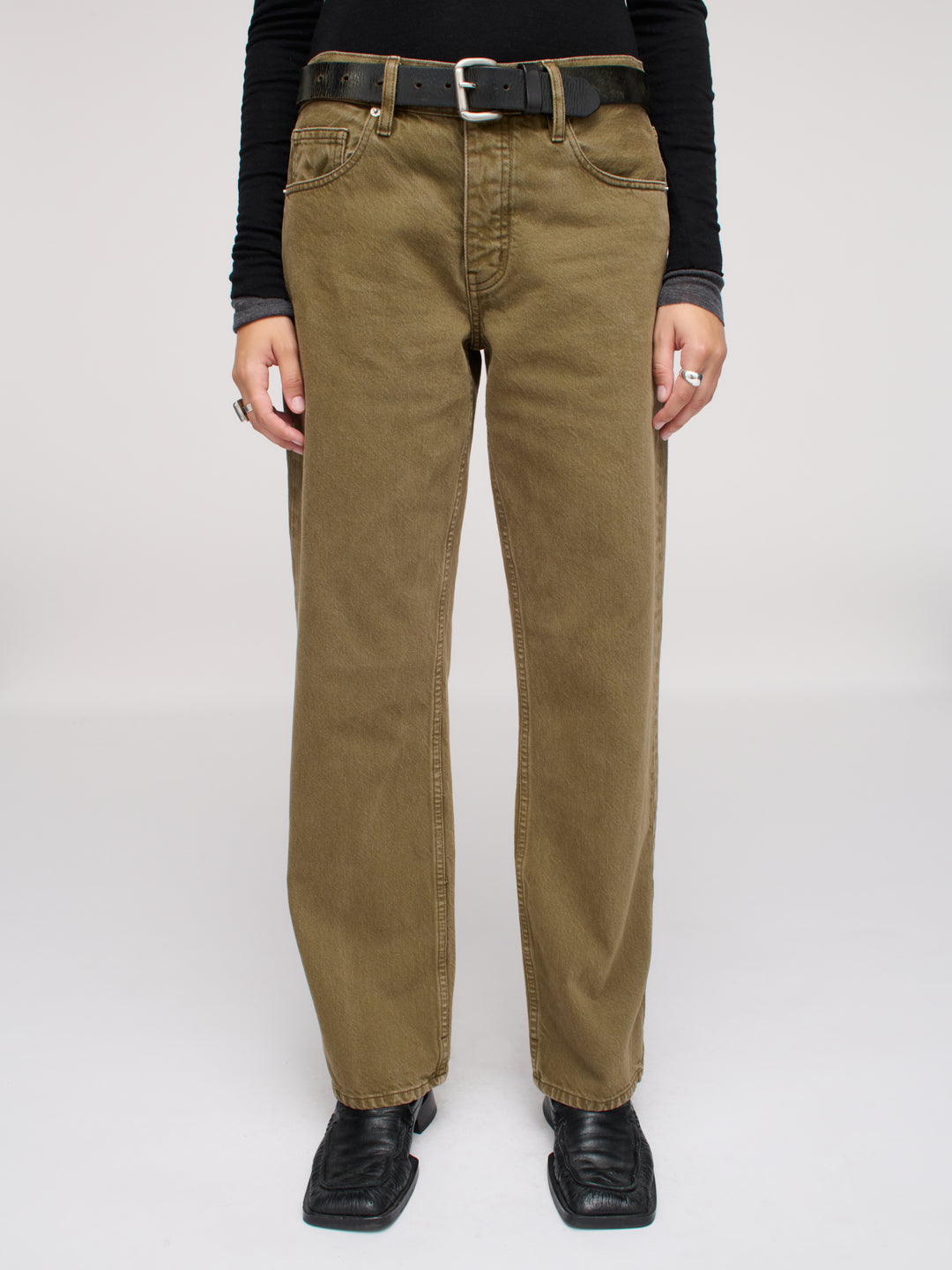 Calla Mid Rise Ankle - Dark Olive