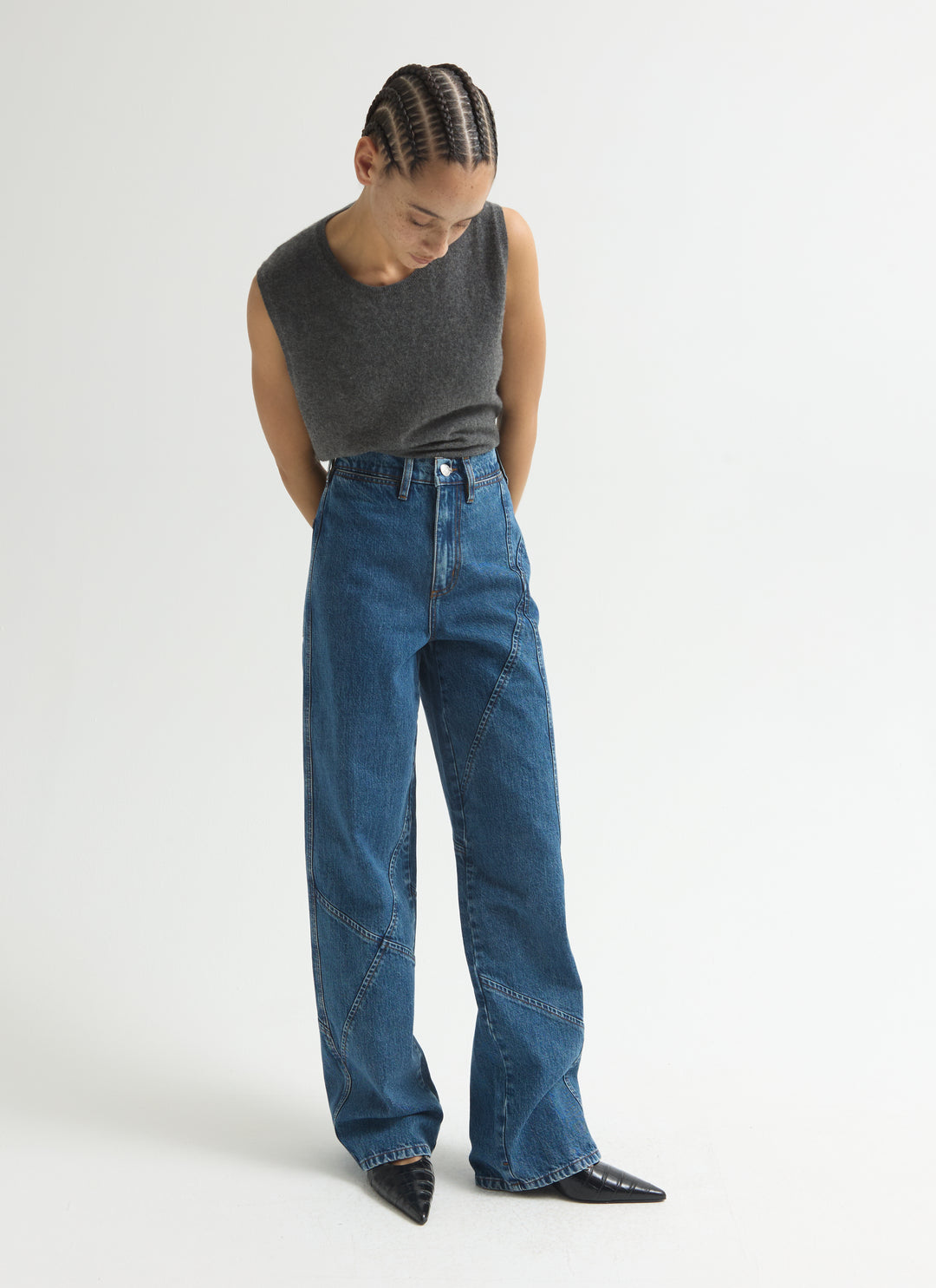 Angle Starch Jeans - Cornflower