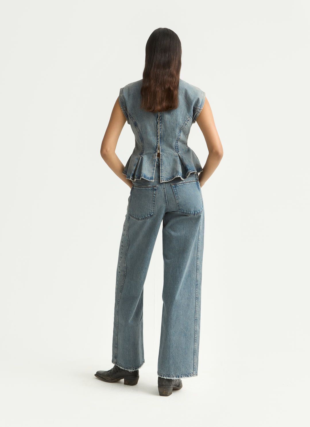 Peplum Top - Worn Ink