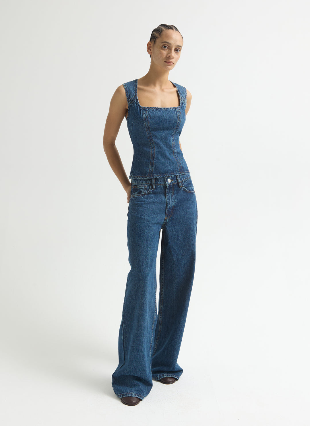 Straddle Top - Flat Blue
