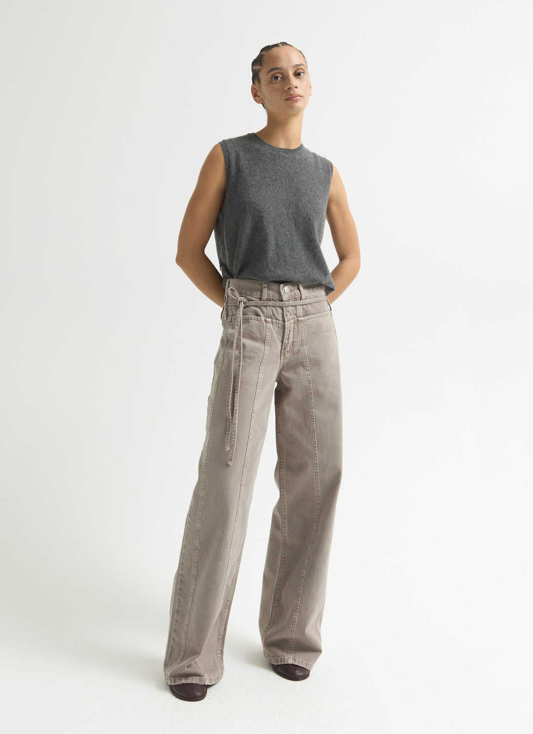Tie Front Sling - Pure Cashmere