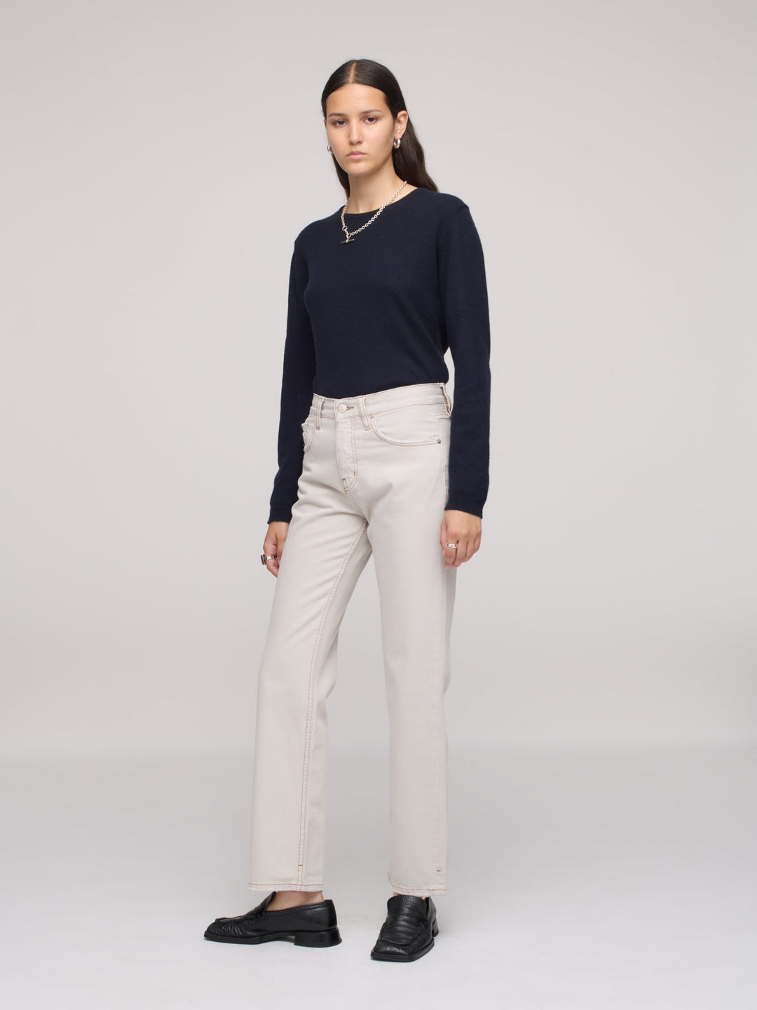 Calla Straight Ankle Jean - Fog