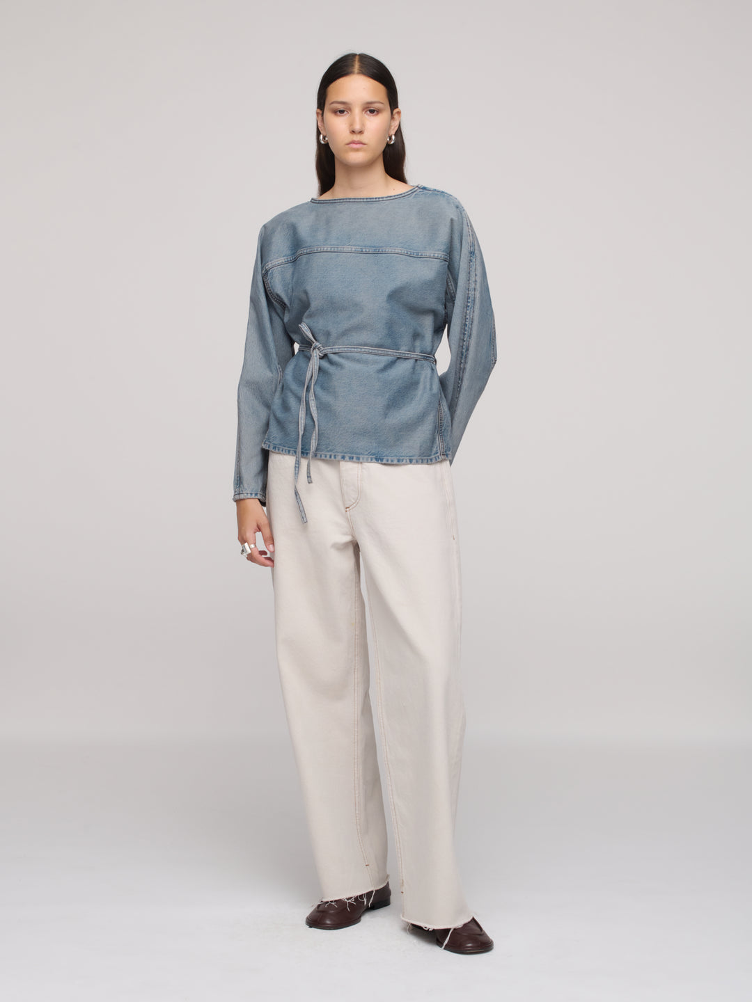 Denim Sweat Top - Worn Ink