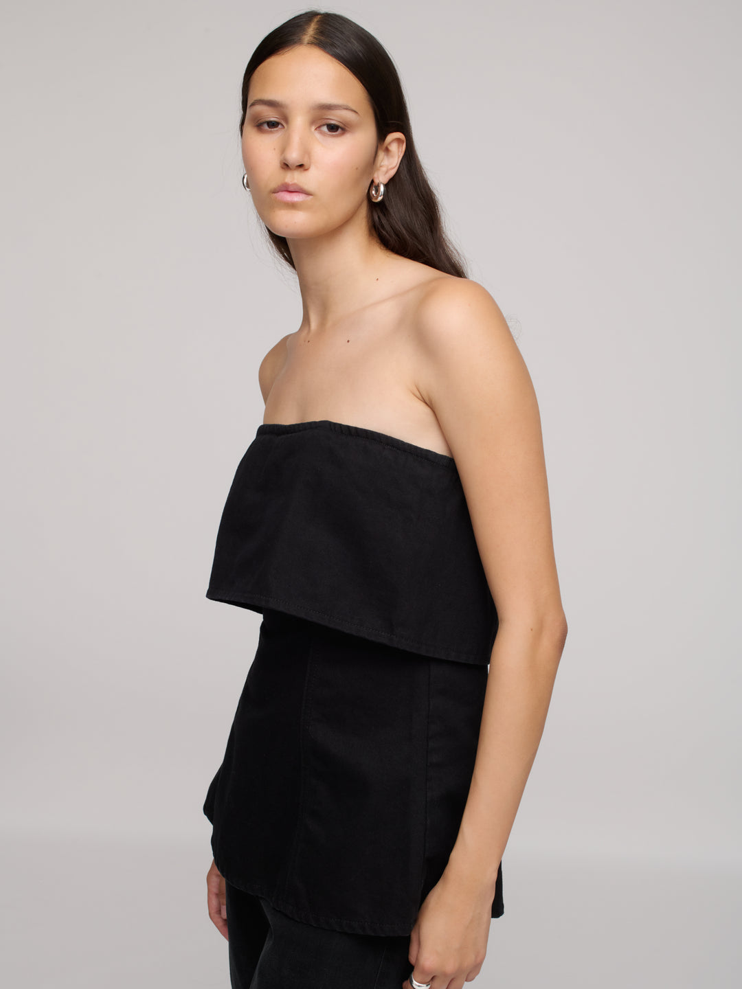 Denim Bandeau Top - One Year Black