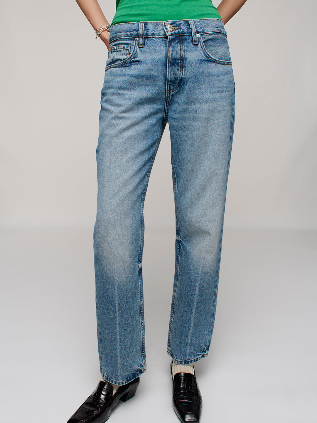 Calla Straight Ankle Jean - Attick Blue