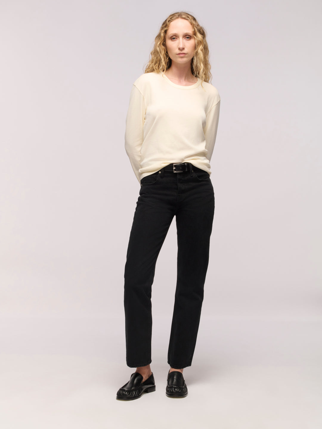 Calla Straight Ankle Jeans - One Year Black