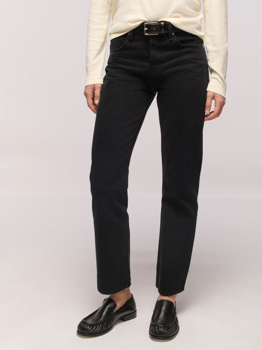 Calla Straight Ankle Jeans - One Year Black