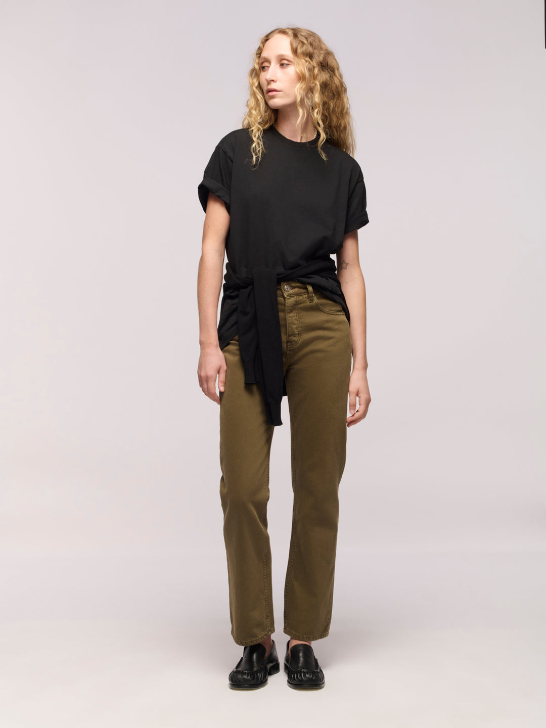 Calla Straight Ankle Jeans - Dark Olive