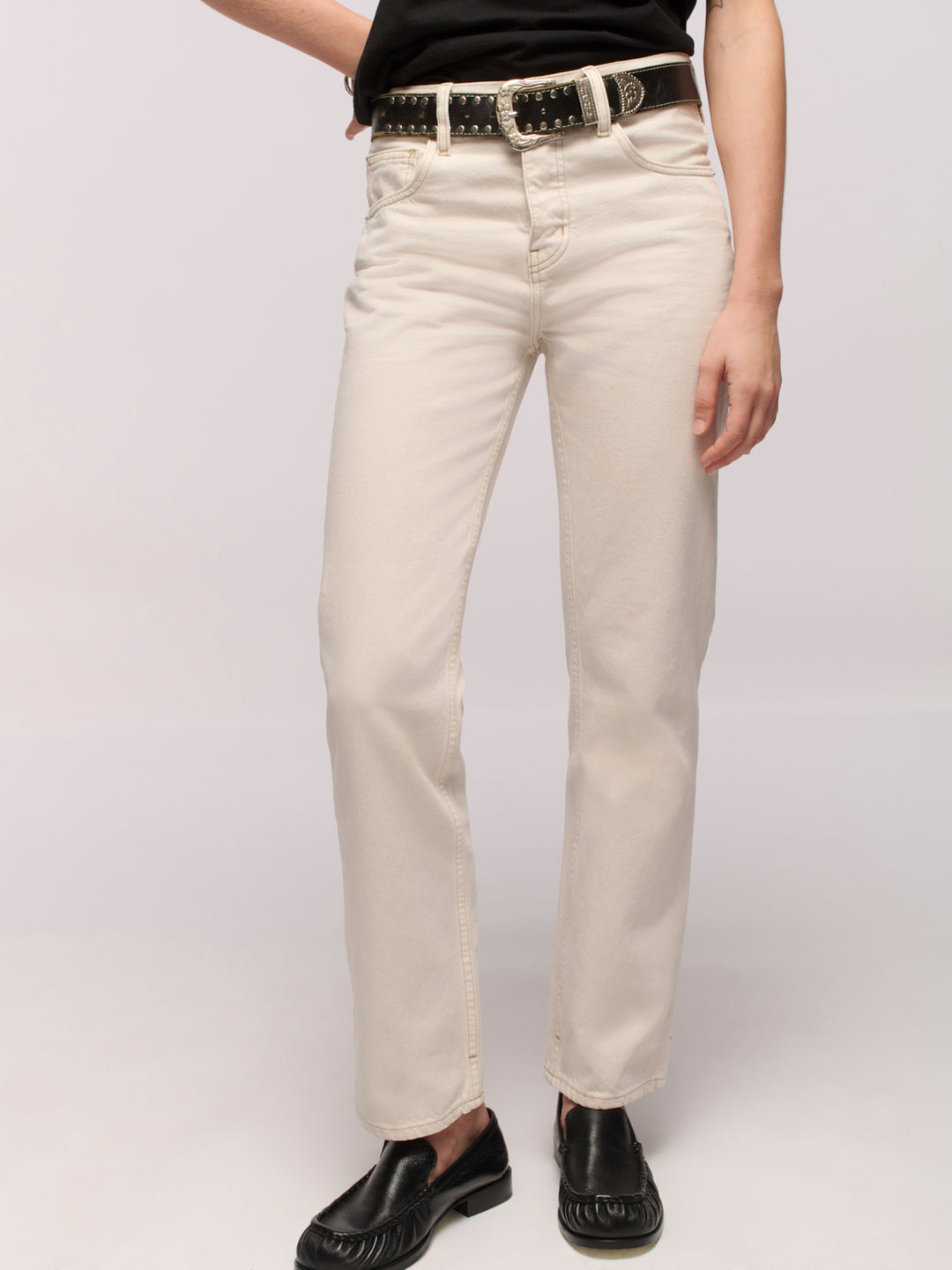 Calla Straight Ankle Jeans - Salt
