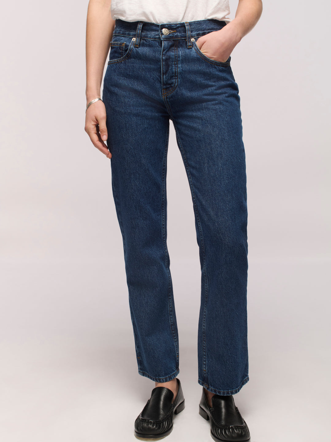Calla Straight Ankle Jeans - True Blue