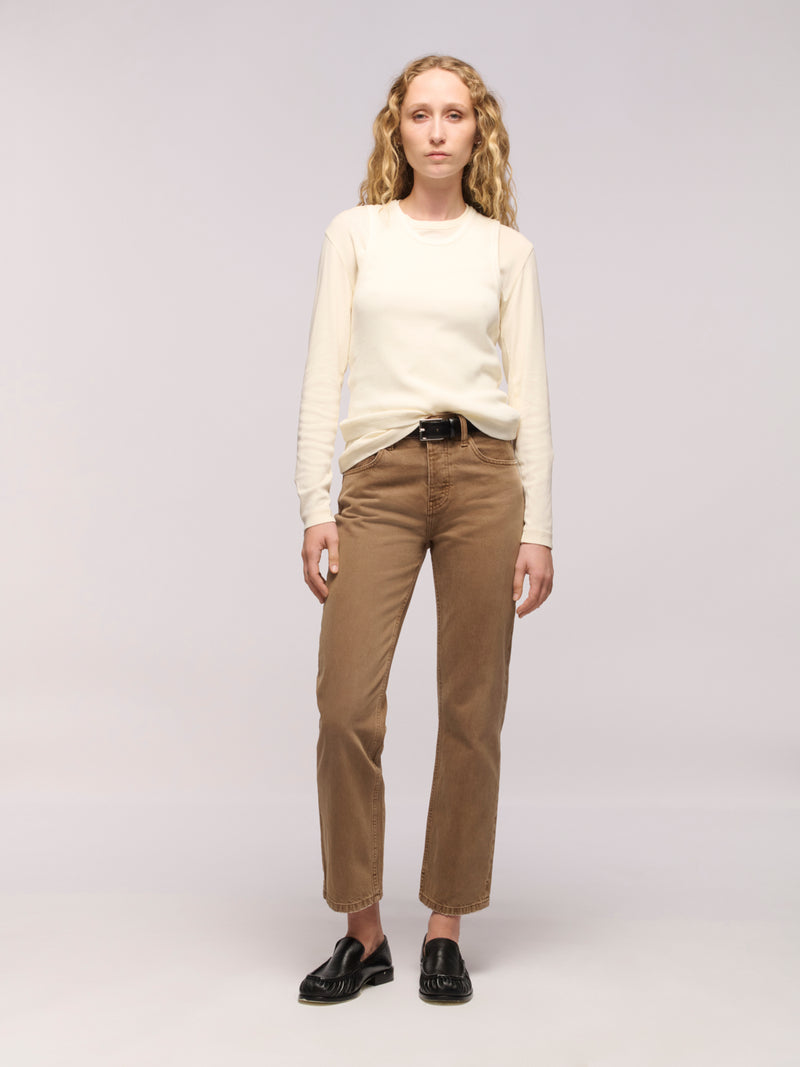Calla Straight Ankle Jeans - Oak Brown
