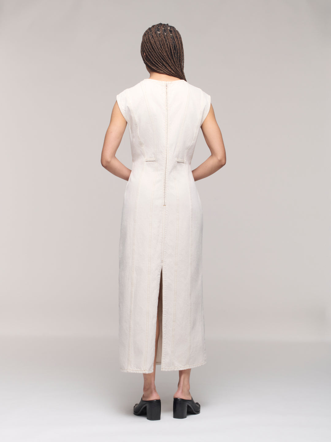 Closed Back Column Dress - Salt