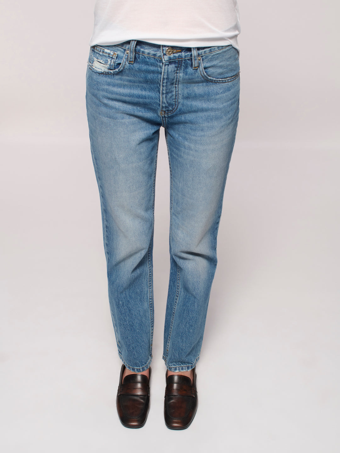 Calla Straight Ankle Jean - Pocket Blue
