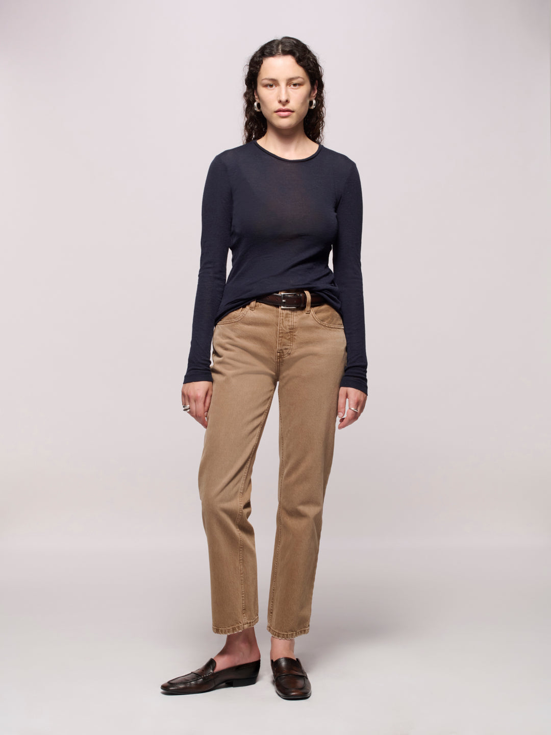 Calla Straight Ankle Jean - Oak Brown