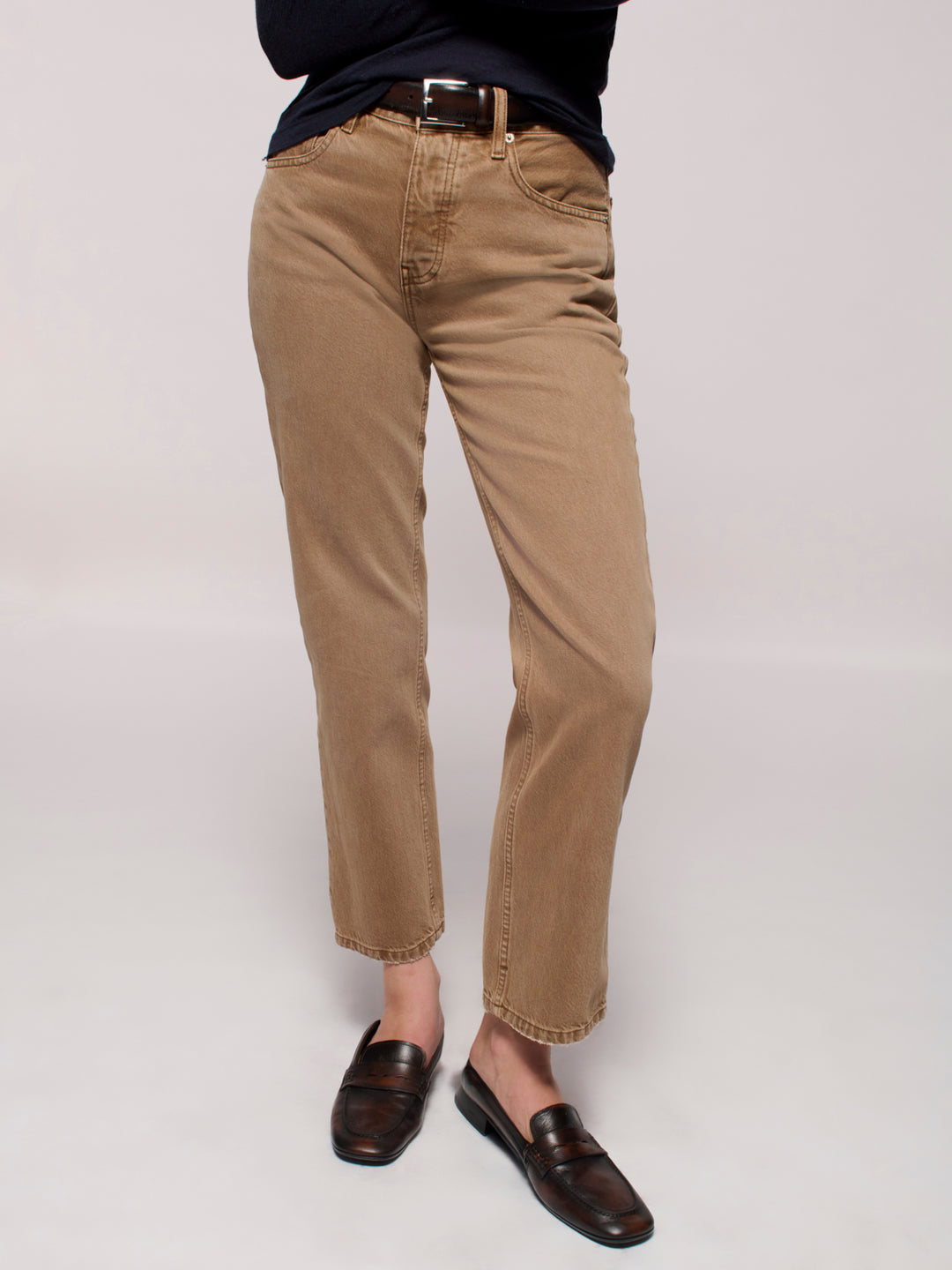 Calla Straight Ankle Jean - Oak Brown