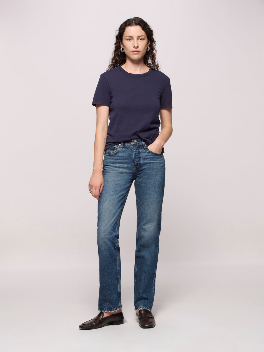 Calla Straight Ankle Jean - Archive Blue