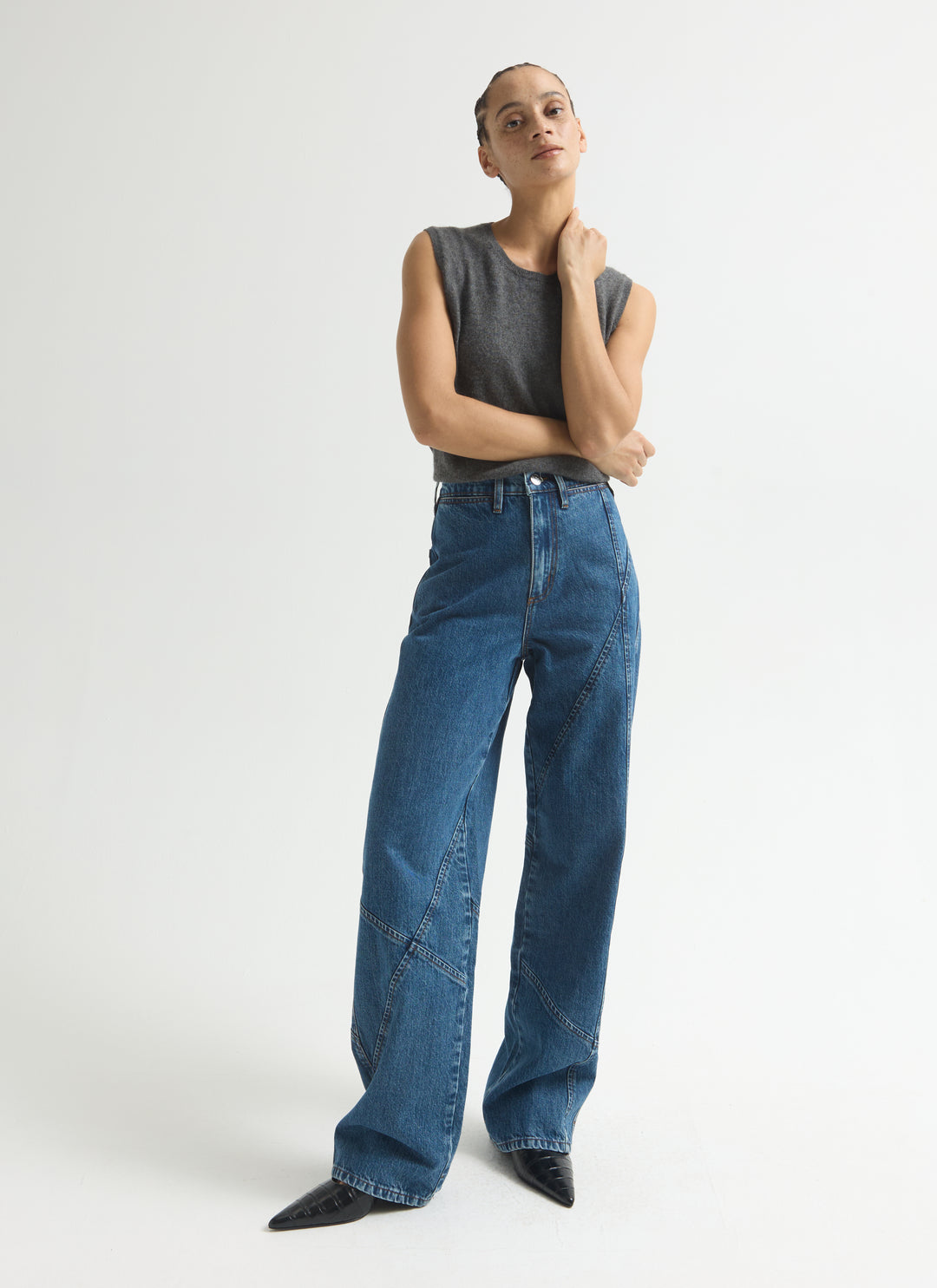 Angle Starch Jeans - Cornflower