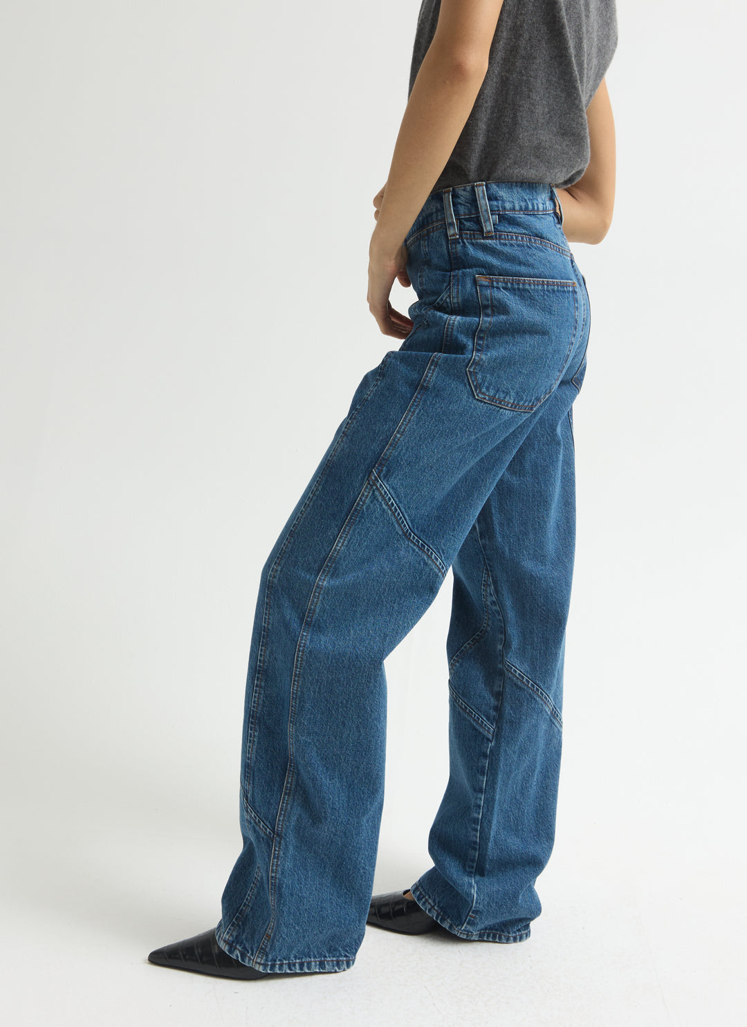 Angle Starch Jeans - Cornflower