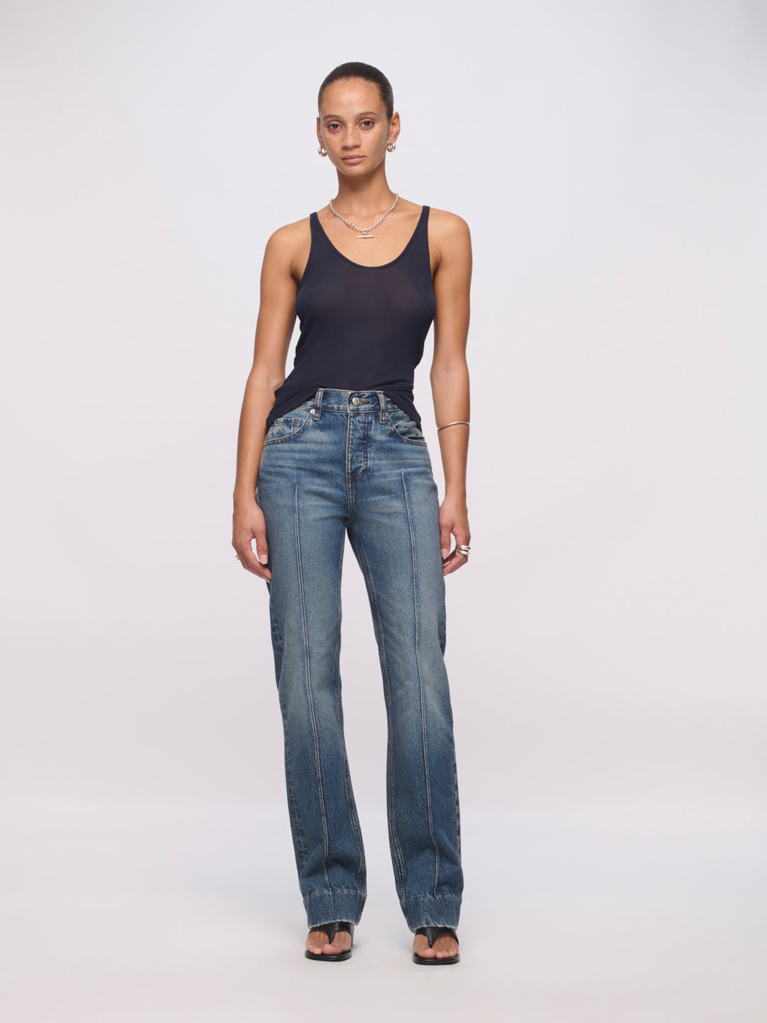 Alley High Rise Darted Jean - Archive Blue
