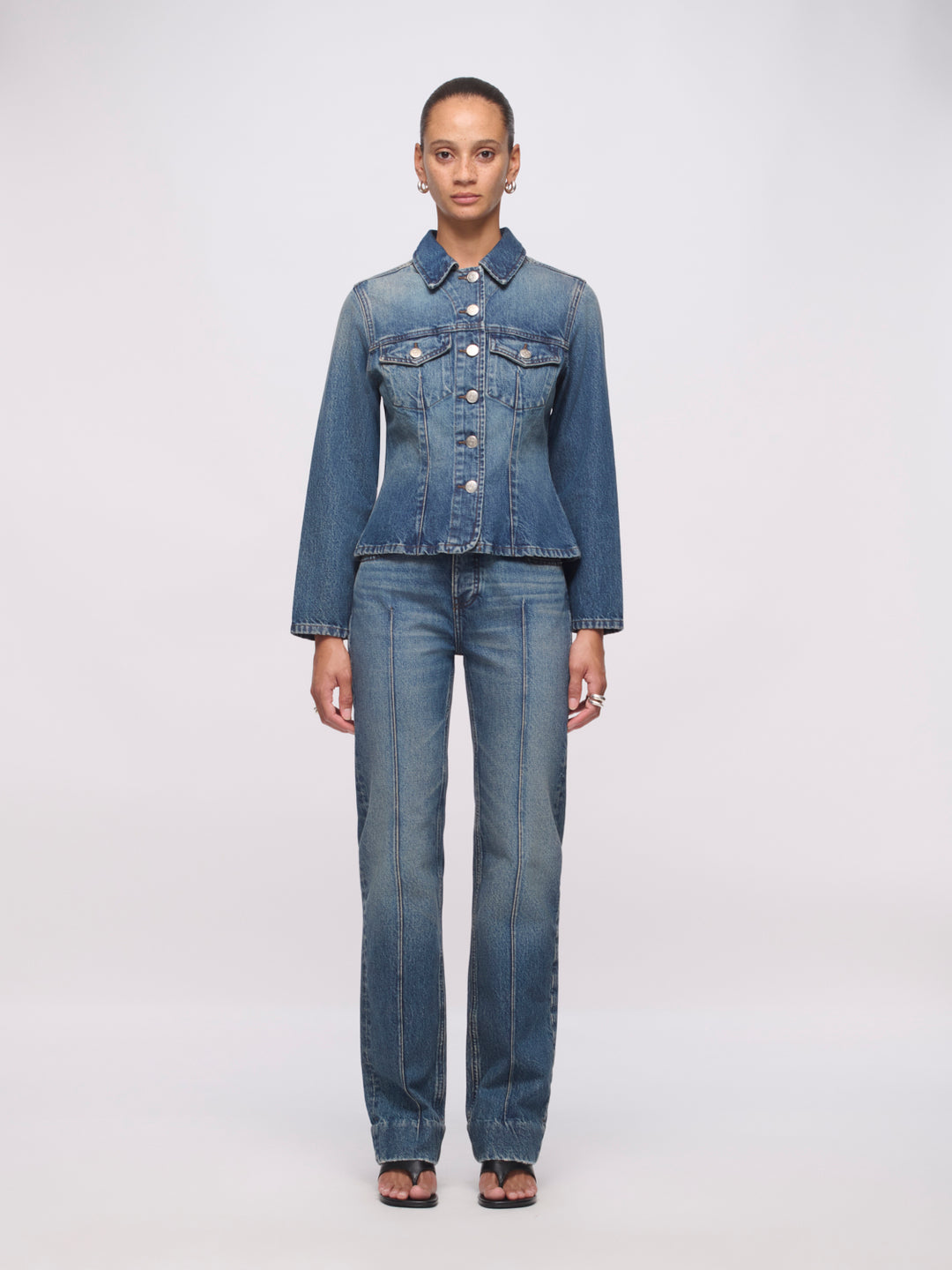Alley High Rise Darted Jean - Archive Blue